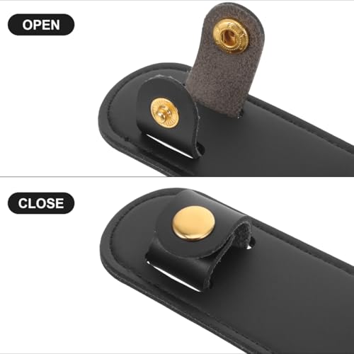 GALPADA Black Leather Shoulder Strap Pad, Pressure Relief Detachable Bag Strap Cushion Replacement for Tote Laptop Messenger Backpack