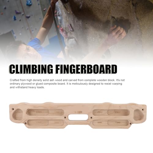 Climbing Hangboard, Wooden Rock Training Climbing Fingerboard with Mounting Kit for Bouldering Finger Strength Pull Up