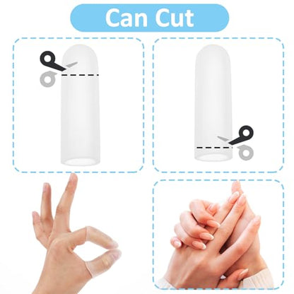 WY LIGHTING LEVEL Gel Finger Cots, 10 PCS Gel Finger Protectors Finger Caps Silicone Fingertips Protection (Clear, Nude, 5 Pairs) - color: Clear, Nude, 5 Pairs