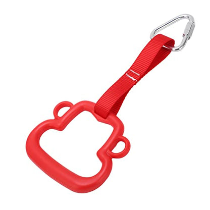 Monkey Style Gymnastic Rings 2 Pack with Quick Hanging Hook for Kids Adults Indoor Outdoor Training Obstacle Course Swing Bar Rings Monkey - color: Red