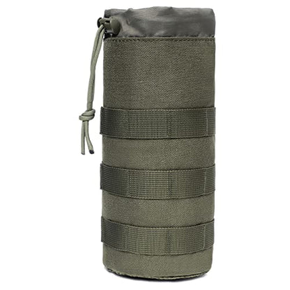 TRIWONDER Tactical MOLLE Water Bottle Pouch H2O Hydration Carrier, Military Bottle Holder Molle Drink Holder Travel Water Bottle Bag for Backpack Camping Outdoor - color: 03 Green