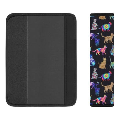 2 Pack Universal Fit Car Seat Belt Pad for Adult Use, All Vehicles, Colorful Tie Dye Cats Seat Belt Covers Cushion, Anti-Slip Pad - color: Pattern 719