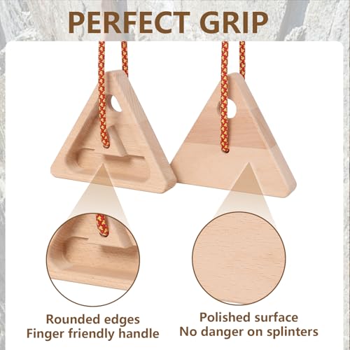 Climbing Hangboard for Rock Climbing Training – Wooden Fingerboard with Multi-Grip Design – Strengthen Fingers & Grip – Easy Mount for Home & Gym - color: Brown 2