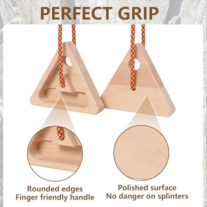 HRVEOCEI Climbing Hangboard for Rock Climbing Training – Wooden Fingerboard with Multi-Grip Design – Strengthen Fingers & Grip – Easy Mount for Home & Gym - color: Brown 2