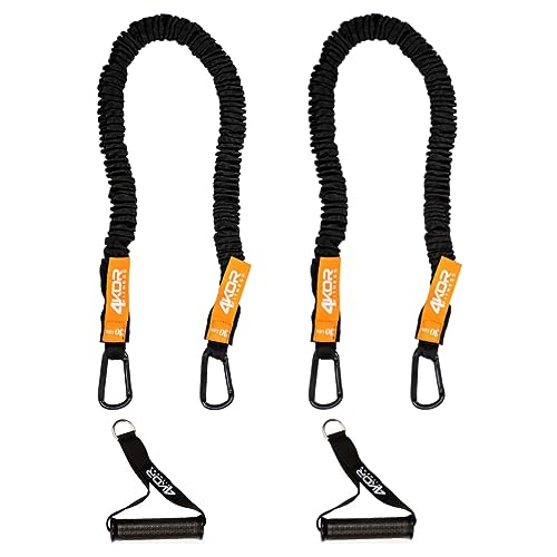 Resistance Cords - Shoulder and Core Resistance Bands - Perfect for Dynamic Warmups and Rehab - Deluxe Pair of 2 Black Cords and 2 Universal Handles - 4KOR Fitness - color: 30 lbs