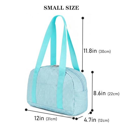 Mini Gym Bag for Women Girls, 12 inch Small Gym Tote, Lightweight Small Carry On Duffle Bag for Travel Sports - color: Light Green