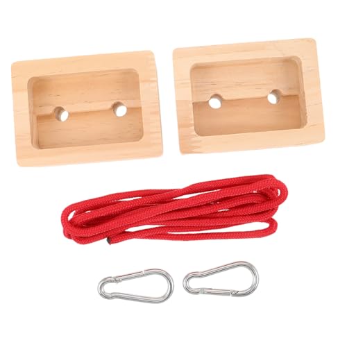 Alipis 2pcs Portable Climbing Hangboard Wooden Fingerboard for Rock Climbing Training with Simulated Finger Strength and Modular Design in Khaki Color for Fitness Routines