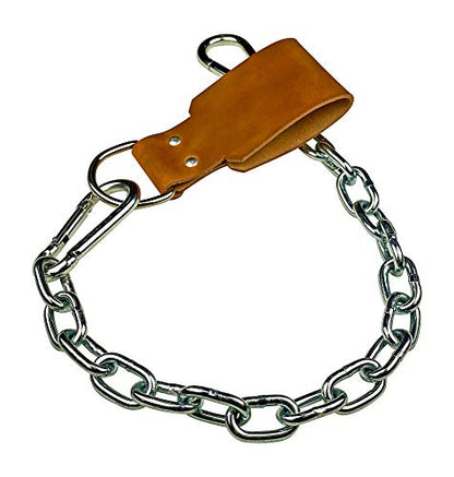 Leather Dip Belt Strap with Chain for Weight Lifting - For Weighted Dips and Pullups - Made in the USA