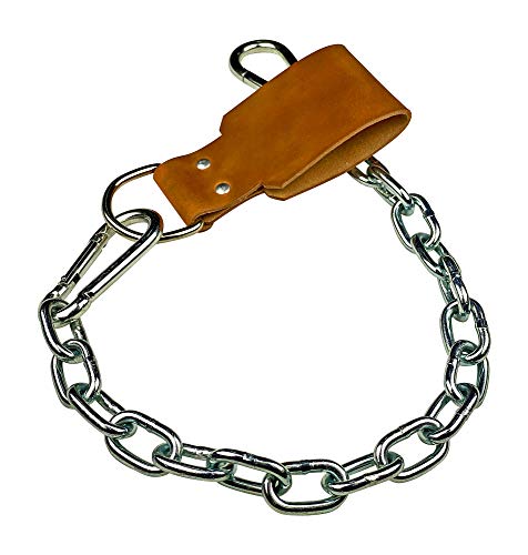 Leather Dip Belt Strap with Chain for Weight Lifting - For Weighted Dips and Pullups - Made in the USA
