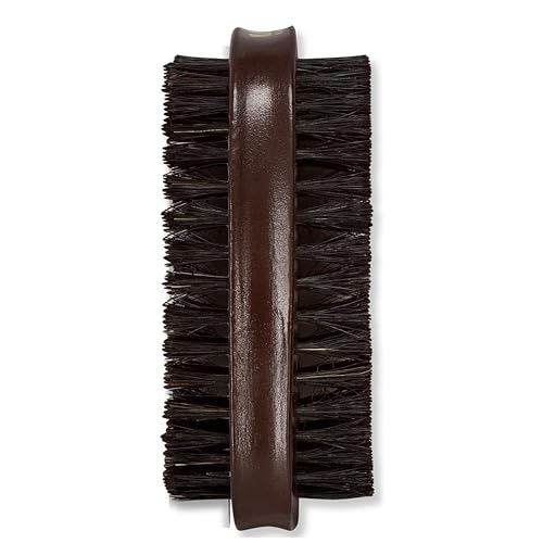 Firstline Wav Enforcer Double-Sided Military Boar Bristle Brush, Brown | 100% pure boar bristles, Double sided with firm and soft bristles - size: 1 Count (Pack of 1)