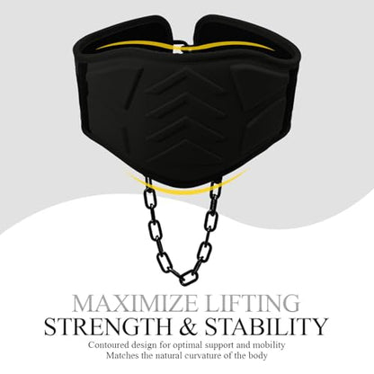 12 mm Thick Heavy Duty Dip Belt with 36 IN Steel Chain, 35" Weighted Pull Up Belt for Added Weight Training, Chin Ups, Pull Ups, Tricep Dips And More - color: Black