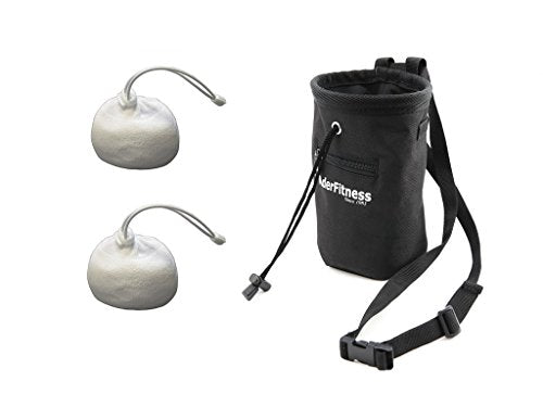 Ader Sporting Goods Refillable Gym Chalk Ball & Chalk Bag- Climbing, Lifting Weight, Gymnastics and Workout - color: 2 chalk ball + Bag