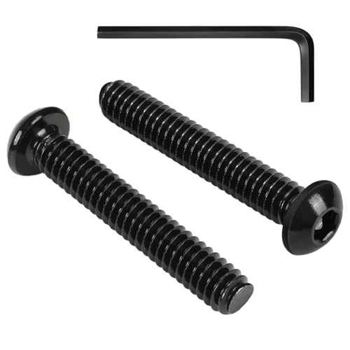 VGBUY 45Pcs 1/4-20 x 1-1/4" Button Head Socket Cap Bolts Screws,304 Stainless Steel 18-8,Black Zinc Plating,Fully Threaded,With Spanner Allen Hex Drive, For Furniture,Water Pump,Light Fixture(VG10307) - color: Black, size: 1/4-20 x 1-1/4"