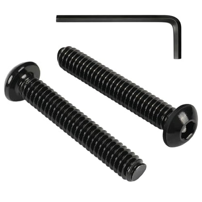 VGBUY 28Pcs 1/4-20 x 2 Button Head Socket Cap Bolts Screws,304 Stainless Steel 18-8,Black Zinc Plating,Fully Threaded,with Spanner Allen Hex Drive, for Furniture,Water Pump,Light Fixture(VG10310) - color: Black, size: 1/4-20 x 2"