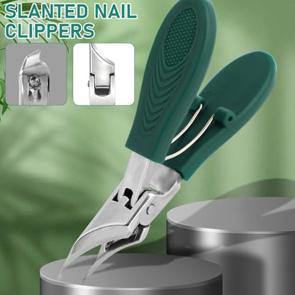 Eagle Beak Beveled Nail Clippers, 2025 New Ultra Sharp Stainless Steel Nail Clippers for Thick and Ingrown Nails (Green)