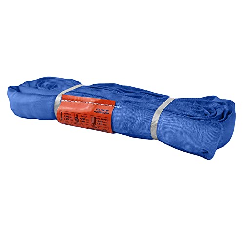 ATERET Powerlift Blue Polyester Endless Round Sling - 8 Feet Length, 21,200 lb. Vertical Capacity, 42,400 lbs Basket - Heavy Duty Poly Lifting Sling - color: 06 Blue - Vertical Capacity 21,200 lbs, size: 8FT
