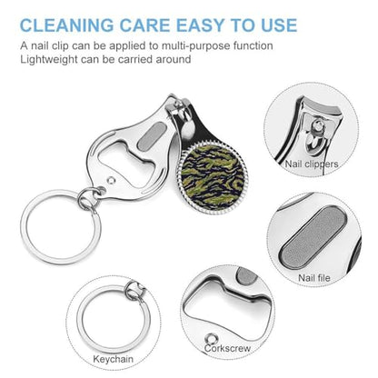 Army Camouflage Vietnamese Tiger Stripe Foldable Nail Clipper, Nail and Toenail Trimmer with Nail File