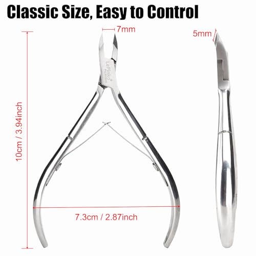 12 Packs Upgraded Cuticle Trimmer kit, 5mm Jaw | Upgraded Blades and Springs, Sharp and Labor-saving Dead Skin Clipper Tool for Women and Men - color: Silver-12pack