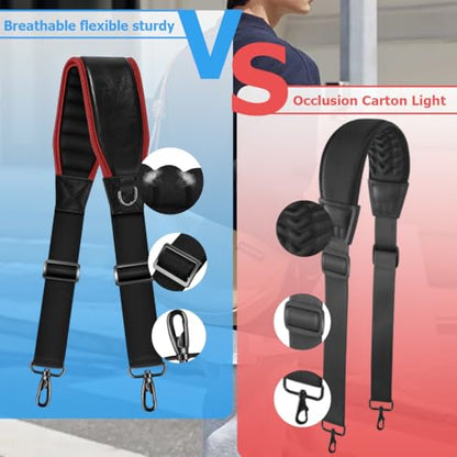 ZINMARK 60 inch Cushion Ultra Comfortable Bag Strap Thicken Shoulder Strap with Double Adjustable Buckles for Crossbody Bag - color: Black Red