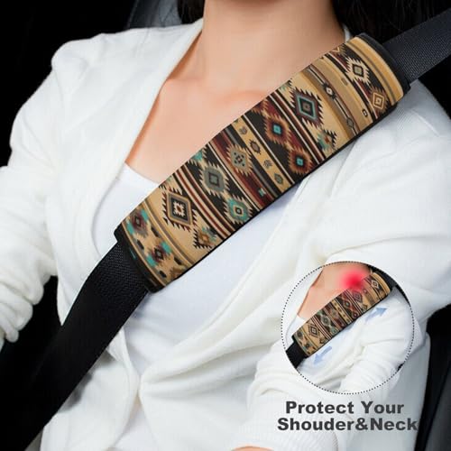 Soft Padded Seat Belt Shoulder Pad for Elderly Support, Stroller Pushchair High Chair, 2 Pack Southwestern Aztec Shoulder Harness Cover Neck and Shoulder Support - color: Pattern 1096