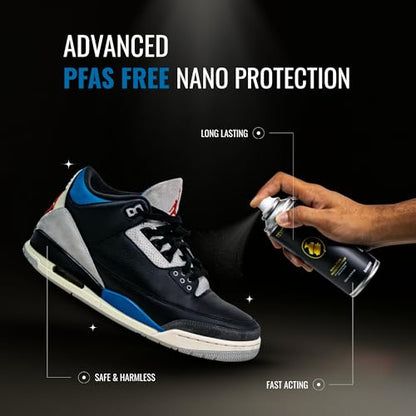Shoe Protector Spray - Premium Suede Protector Spray, Waterproof & Stain Guard for Shoes and Sneakers, Water Repellent Fabric Spray, Rain & Stain Protection, 200ml PFAS Free
