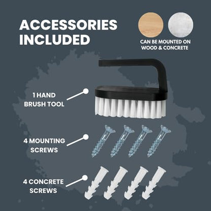 Boot Scrubber with Hand Brush, Heavy Duty Boot Cleaner, Black - style: Boot Scrubber with Hand Brush
