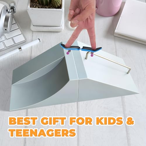 Simhoa Finger Skateboard Ramp, Mini Fingerboard Ramp, Plastic Skateboard Obstacle, Training Props for Finger Skill Development, Desk Skatepark Toy & Gift for Kids Teens Fingerboard Players, Ramp - size: Ramp