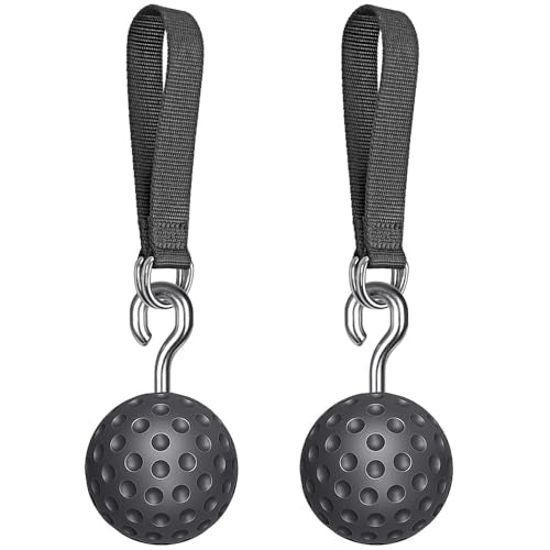 SELEWARE Non-Slip Pull Up Power Balls, Rock Climbing Grips for Strength Training, Forearm and Hand Exerciser for Chin Up Bar, Kettlebell, Barbell, Resistance Band Handles, Home Gym Workout Equipment - color: Open Black Ball