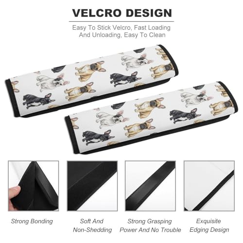 Universal Soft and Comfortable French Bulldog Dog Seat Belt Shoulder Pad for Girls and Boys, Most Cars, 2 Pack Seat Belt Covers Cushion Shock Absorption - color: Pattern 1269