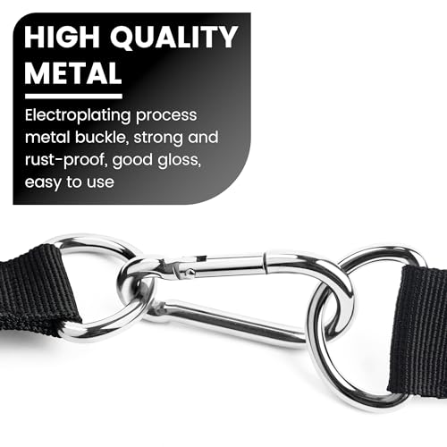 Ultra Heavy Duty Exercise Handles, Cable Handles Gym Equipment Attachment, Double D-Ring Grips, Encrypted Webbing, Design Non-Slip Comfort Grips - color: Black