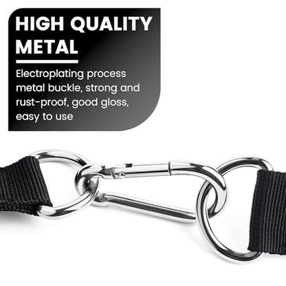 Ultra Heavy Duty Exercise Handles, Cable Handles Gym Equipment Attachment, Double D-Ring Grips, Encrypted Webbing, Design Non-Slip Comfort Grips - color: Black