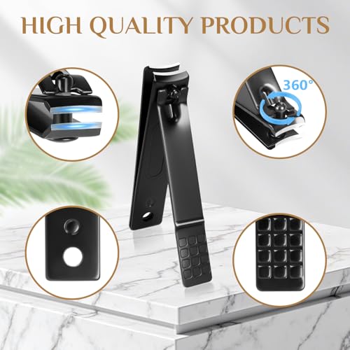 MINKINH Manicure Set Professional Nail Clipper Kit-26 Pieces for Men, Black | Stainless Steel Manicure Kit, Nail Care Tools with Luxurious Travel Case Nail Grooming Kit Gift for Husband Boyfriend Parent - color: Black