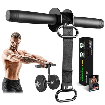 Forearm Exerciser Wrist Roller, TPE Anti-Slip Handles Forearm Strengthener with 43.3 in Or 51.2 in Ultra-Strong Nylon Strap, Grip strength Trainer with Quick Lock for Arm Strength Training (Black)
