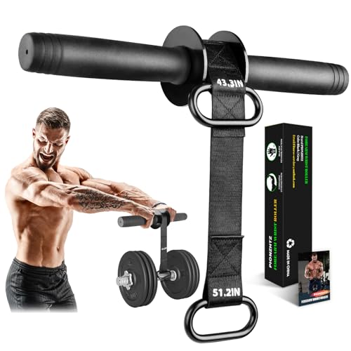 Forearm Exerciser Wrist Roller, TPE Anti-Slip Handles Forearm Strengthener with 43.3 in Or 51.2 in Ultra-Strong Nylon Strap, Grip strength Trainer with Quick Lock for Arm Strength Training (Black)