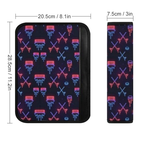 Universal Soft and Comfortable Neon Hockey Drip Seat Belt Cover for Kids, Most Cars, 2 Piece Seat Belt Covers Cushion Shock Absorption - color: Pattern 293