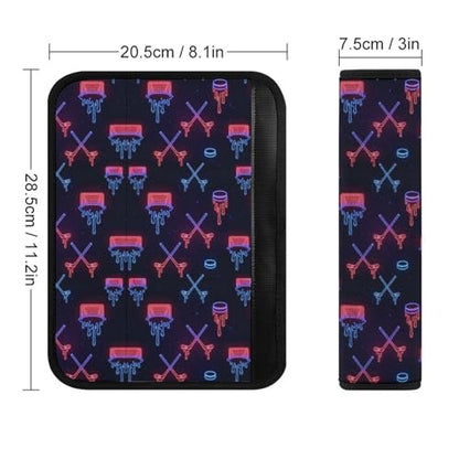 Universal Soft and Comfortable Neon Hockey Drip Seat Belt Cover for Kids, Most Cars, 2 Piece Seat Belt Covers Cushion Shock Absorption - color: Pattern 293