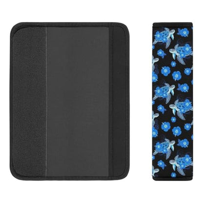 2 Pack Blue Flowers Sea Turtle Car Seat Belt Pad Soft Padded Harness Pads Strap for Child, Car Seats Pushchair Strollers High Chair Pushchair, Anti-Slip Pad - color: Pattern 1218