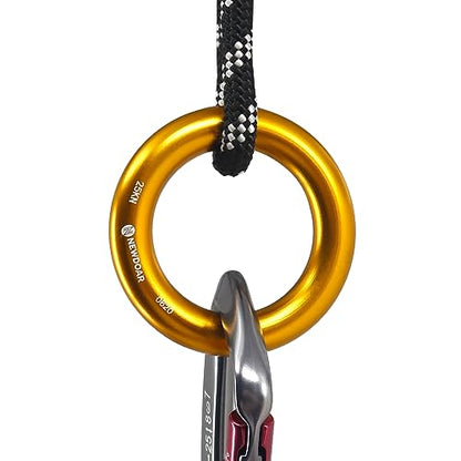 NewDoar Rappel Ring 25kN Gold Large O-Ring Rope Connector for Rock Climbing Arborist Rescue Hammock and Slackline - color: Gold Large 2pcs