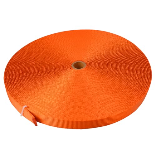 SEPEAK 1 inch Nylon Tubular Webbing UIAA Certified,1pc, Orange, 30 Yard | 20kN/4500lbs Heavy Duty Webbing Straps for Outdoor Climbing, Rescue, Firefighting, Hanging, Rigging - color: Orange, size: 1 inch x 30 yard