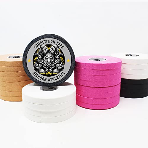 Bighorn Athletics Pro Series Jiu-Jitsu Finger Tape, 8-Rolls with Tin Holder, Enhanced Strength, Residue-Free (0.3-Inch, Pink) - color: Pink