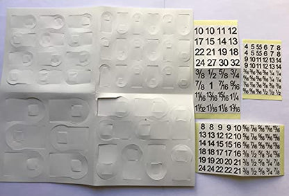Peg Dots (white, 40 pcs) for Labeling Sockets (SAE/metric) - Accessory for ORGANIZER GENIE Pegboards to Label Sockets for size/standard - style: Peg Dots for Marking/Labelling (SAE / Metric)