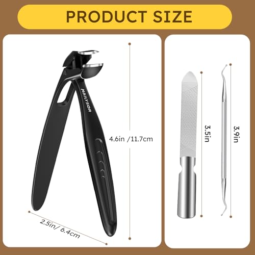 Long Handled Toenail Clippers for Seniors, Nail Clippers for Elderly with Angled Head, Wide Opening Heavy Duty Clippers for Thick Toenails, Ergonomic Handle with Catcher