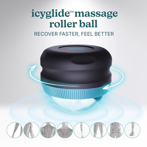 Homedics IcyGlide Portable Massage Roller Ball, Cryo Ball Cold Therapy | Rapid Pain Relief, 360-Degree EasyGlide Technology, Great for Post-Workout Muscle Recovery, Full Body Treatment