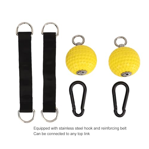 1 Pair Climbing Training Grip Balls with Straps and Stainless Steel Hooks for Pull Up Bar, PU Material, Hand and Muscle Strength Training