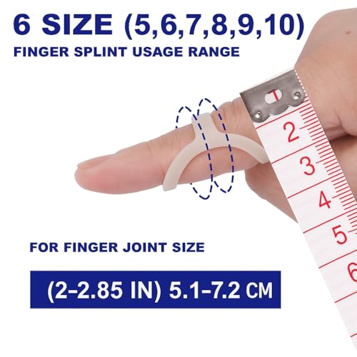 Soft Home 6 Pack Oval Finger Splints Waterproof Finger Splint for Arthritis, Trigger Finger,Mallet Fingers - Trigger Finger splints For Thumb, Index, Middle, Pinky or Ring Finger - size: 5,6,7,8,9,10
