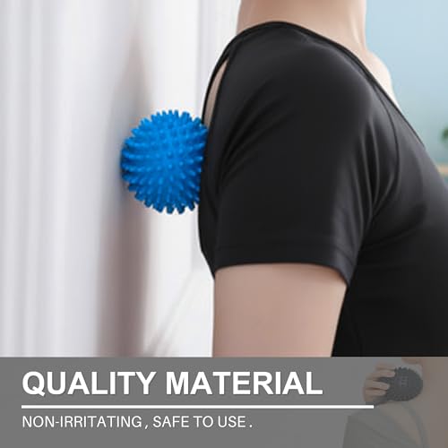 LEZER Spiky Massage Ball, Trigger Massage Point, Plantar Fasciitis, Deep Tissue Myofascial Release Tool, Foot Massager, Muscle Knot Relief, Physical Therapy, 3.5 in（Black） - style: 02－3.5 in