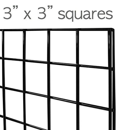 Only Hangers Gridwall Panel Display Fixture with Gondola Base - Black Grid Gondola Unit with Casters