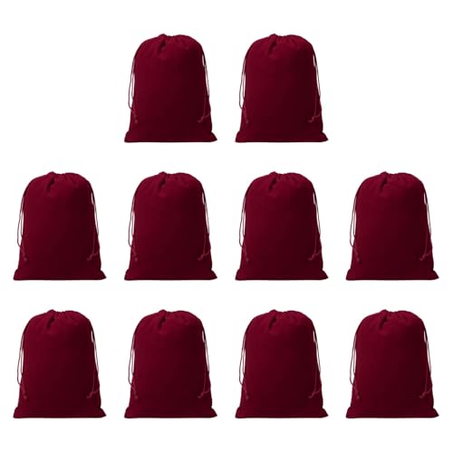 Drawstring Dice Bag 5.91" x 7.87" Durable Flocking Cloth Tarot Card Bag Perfect for Dice Storage & Jewelry & Chess & Cosplay Coin & Board Gaming Accessories (Wine Red, 10pcs) - color: Wine Red, size: 5.91"x7.87"