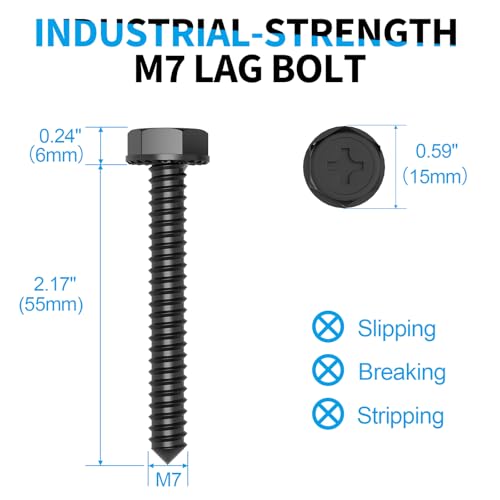 HOME VISION Wall Anchors Hardware Kit for TV Wall Mount - Including M7 Lag Bolts, Wall Anchors, Washers, Allen Key, Bubble Level, TV Mounting Screws Kit for Wood Stud/Brick/Concrete Wall Installation