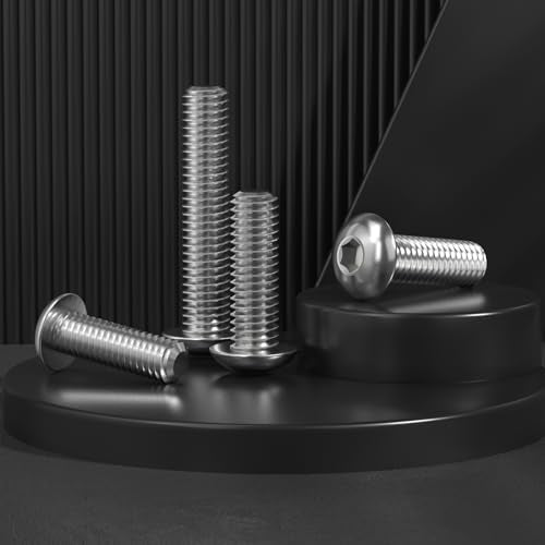 VGBUY 70Pcs 1/4-20 x 3/4" Button Head Socket Cap Bolts Screws, 304 Stainless Steel 18-8, Allen Hex Drive, Bright Finish, Fully Threaded, Hex Spanner Included (VG30304) - color: Silver, size: 1/4-20 x 3/4"